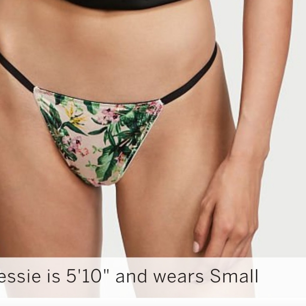 💕🔥NWT Victoria's secret Very Sexy v string Xl Small floral pink green